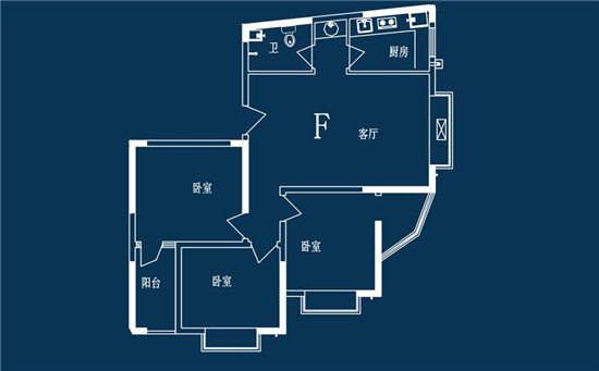 億家運(yùn)河上郡三室一廳一衛(wèi)2#F戶(hù)型